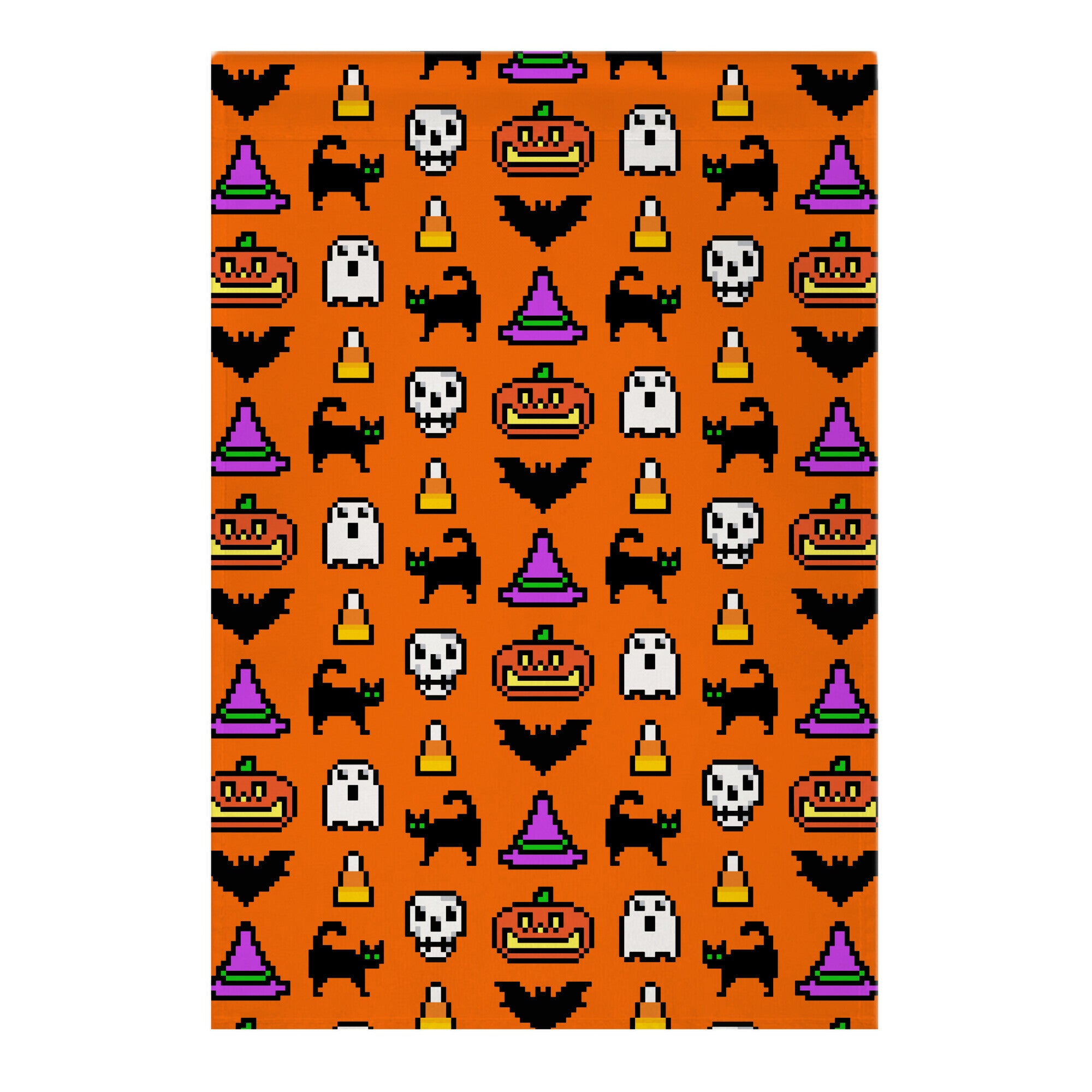 Pixel Halloween Pattern Garden Flag